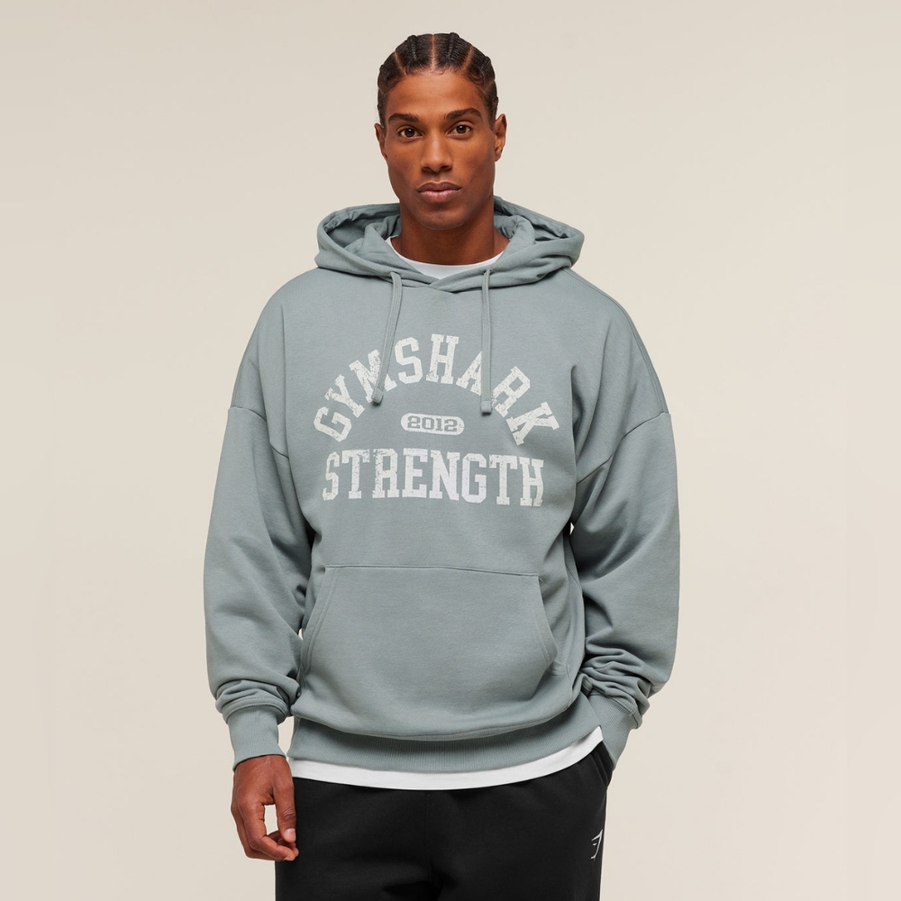 Gymshark 2012 Strength Hoodie XXXL Denim Grey Oversized Fit